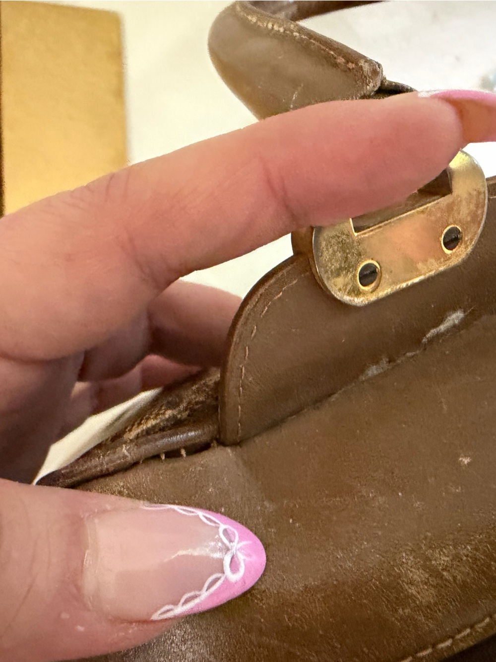Celine Brown Monogram Boston Satchel with Leather Trim - Picture 9 of 11